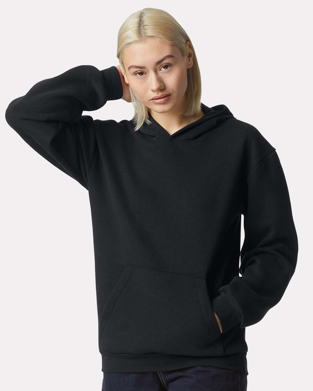 American Apparel 02527 - American Apparel RF498 Unisex ReFlex Fleece Hoodie Sweatshirt - Black
