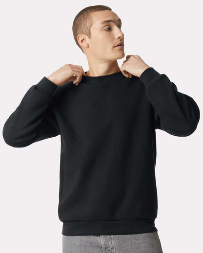 American Apparel 02627 - American Apparel RF496 Unisex ReFlex Fleece Crewneck Sweatshirt - Black