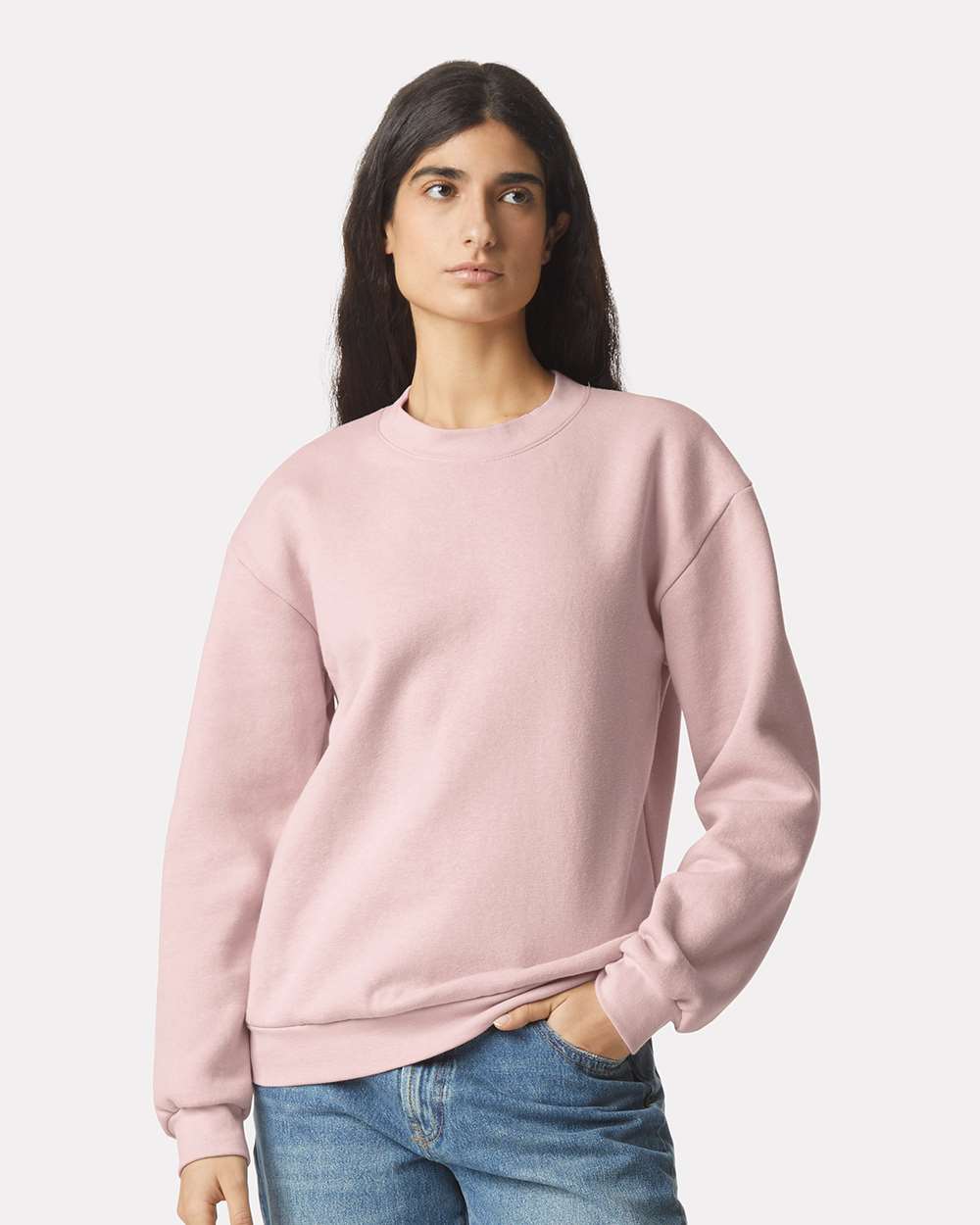American Apparel 02627 - American Apparel RF496 Unisex ReFlex Fleece Crewneck Sweatshirt - Blush