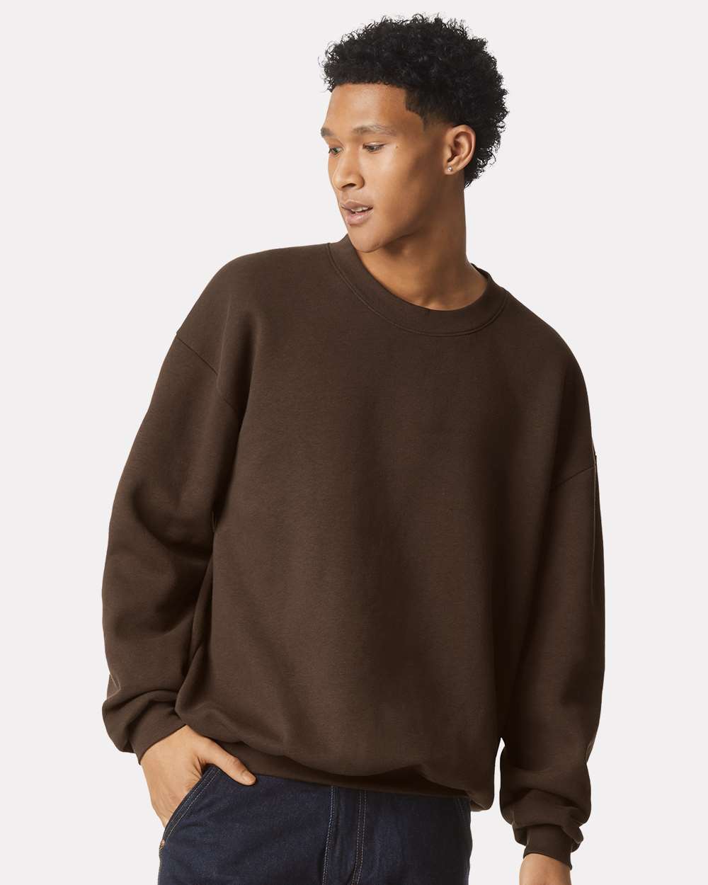 American Apparel 02627 - American Apparel RF496 Unisex ReFlex Fleece Crewneck Sweatshirt - Brown