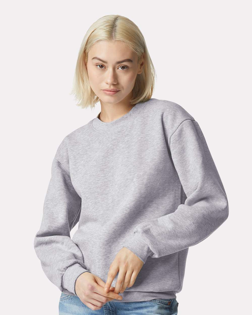 American Apparel 02627 - American Apparel RF496 Unisex ReFlex Fleece Crewneck Sweatshirt - Heather Grey