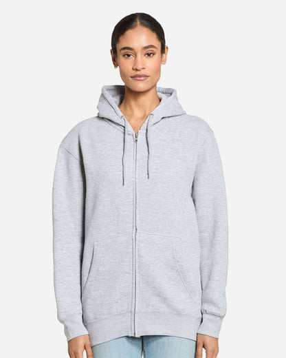 Lane Seven LS14003 - Unisex Premium Full-Zip Hooded Sweatshirt - Heather Grey