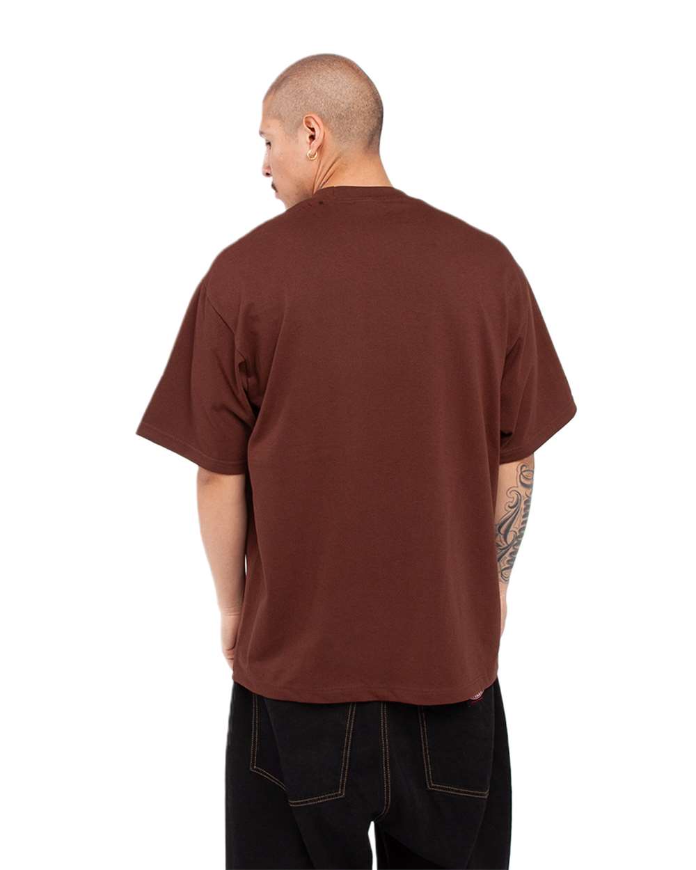 Shaka Wear SHMHSS - Unisex Max Heavyweight T-Shirt - Brown Back