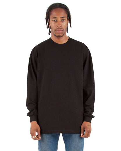 Shaka Wear SHMHLS - Unisex Max Heavyweight Long Sleeve T-Shirt - Black