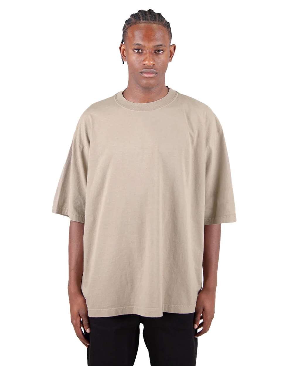 Shaka Wear SHGDD - Unisex Max Heavyweight Garment-Dyed Drop Shoulder T-Shirt - Oatmeal
