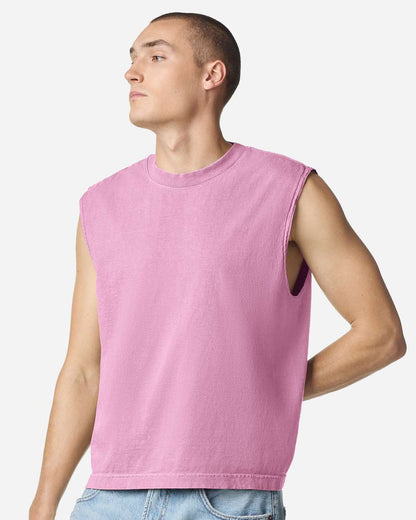 American Apparel 207GD - Unisex Heavyweight Cotton Garment-Dyed Mid-Length Muscle Tee - Faded Powder Pink